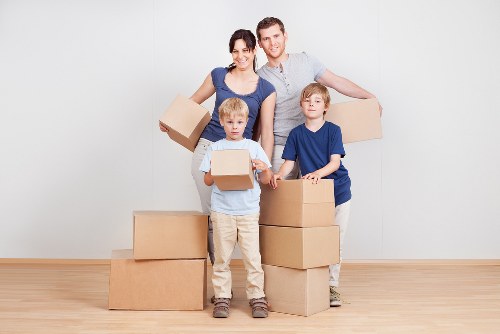 Professional movers handling a flat removal in Belsize Park