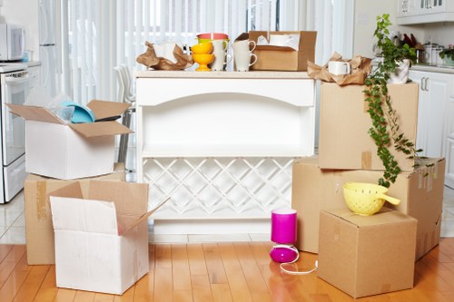 Wardrobe boxes and storage cartons prepared for local relocation