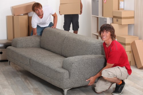 Professional movers planning access and parking for a Belsize Park property