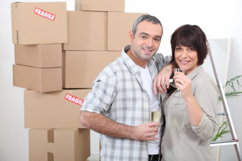Packing and handling office furniture during a local business move
